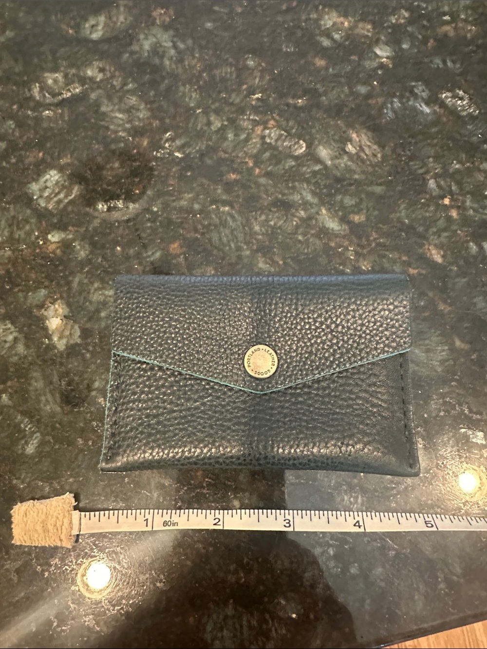 Portland leather mini envelope wallet boreal